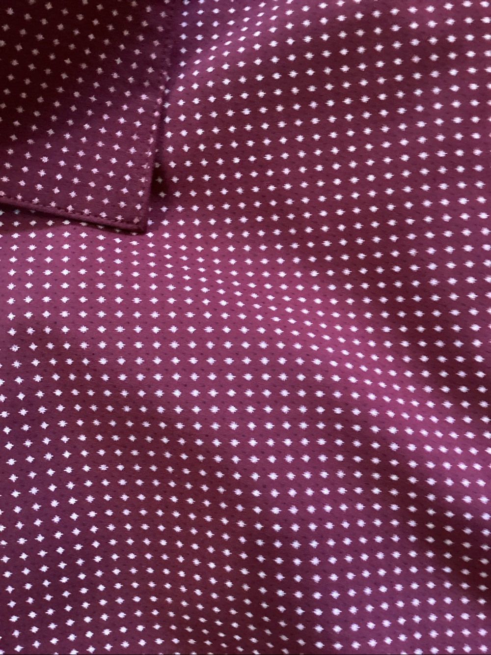 Jones New York Men's Wine Red Microdot Dress Shirt - Picture 2 of 4